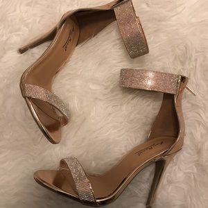 Rose gold heels (size: 7)